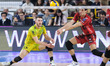Mattia Bottolo of Cucine Lube Civitanova performs a bump during the volleyball match betwe...
