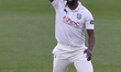 Kemar Roach of Durham celebrates taking the wicket of Sam North East during the Rothesay C...