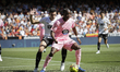 Ilaix Moriba Kourouma of Celta de Vigo and Cesar Tarrega of Valencia CF during the LaLiga...