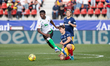 Suleiman Camara, player number 20 of Racing de Santander, is in action during the La Liga...