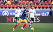 Efe Akman, player number 8 of FC Andorra, is in action during the La Liga Hypermotion matc...