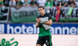 Jaime Mata, player number 17 of Racing de Santander, acknowledges the fans after the La Li...