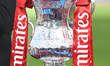 The Emirates FA Cup is on display during the Emirates FA Cup Quarter Final match between W...