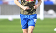 Anton Stach of Leeds United warms up before the Emirates FA Cup Quarter Final match betwee...