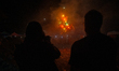 Cardboard pinatas symbolizing Judas or the Devil are exploded with fireworks in the La Mer...