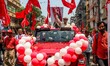 Candidates of the Left Front political party participate in a nomination submission rally...