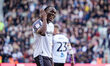 David Ozoh of Derby County celebrates after Jaydon Banel of Derby County scores a goal to...
