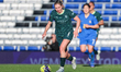 Laura Coombs of Manchester City races forward with the ball during the Adobe Women's FA Cu...