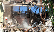 Aftermath of a drone strike on a multi-storey residential building in Odesa, Ukraine, on A...