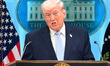 U.S. President Donald Trump speaks during a news conference in the James S. Brady Press Br...