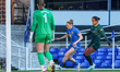 Rebecca Holloway of Birmingham City intercepts an attacking run by Mary Fowler of Manchest...