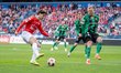 Frederico Duarte and Pawel Jaroszynski play during the match between Wisla Krakow and Gorn...
