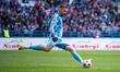 Goalkeeper Lukasz Budzilek plays during the game between Wisla Krakow and Gornik Leczna in...