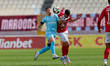 Johan Josue Bonilla Calderon of Gzira United competes against Mark Fenech of Naxxar Lions...