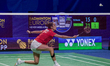 Clara Azurmendi of Spain competes during the 2026 European Badminton Championships - Day 1...