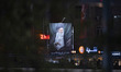 A billboard depicting a portrait of Iran's late Supreme Leader Ayatollah Ali Khamenei, alo...