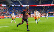 Mohammed Sofo of the New York Red Bulls celebrates after scoring during the MLS match agai...