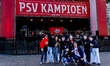 Supporters gather at Stadhuisplein in Eindhoven, Netherlands, to celebrate Eredivisie cham...