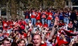 Celebration of Eredivisie champion PSV Eindhoven at the City Hall Square in Eindhoven, Net...