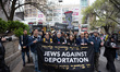 Hundreds of Jewish leaders, local elected officials, and supporters march from Union Squar...