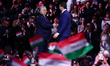 Hungarian Prime Minister Viktor Orban and American Vice President JD Vance during the rall...