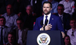 American Vice President JD Vance speaks during the rally on the Day of American-Hungarian,...