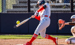 Stephanie Kraska of the Rutgers Scarlet Knights hits the ball during an NCAA softball game...