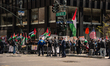 Pro-Palestinian demonstrators rally and march in Manhattan, New York City, on April 7, 202...