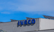 The IVECO logo is displayed on a building facade in Wendlingen am Neckar, Baden-Wuerttembe...