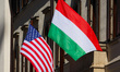 U.S. and Hungarian flags are seen ahead of U.S. Vice President JD Vance visit in Budapest,...