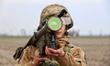 A serviceman of a mobile fire group of the 208th Kherson Anti-Aircraft Missile Brigade dem...