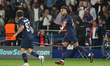 Desire Doue of Paris Saint-Germain celebrates his goal to make it 1-0 during the UEFA Cham...
