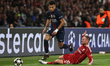 Alexis Mac Allister of Liverpool fouls Desire Doue of Paris Saint-Germain during the UEFA...
