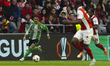 Antony plays in a match between Braga and Real Betis during the quarter-finals of the UEFA...