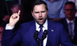 American Vice President JD Vance speaks during the rally on the Day of American-Hungarian,...