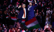 Hungarian Prime Minister Viktor Orban and American Vice President JD Vance during the rall...