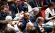 Sebastien Lecornu (center), French Prime Minister, is seen during a session of questions t...
