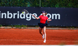 Malene Helgo of Norway competes in the Billie Jean King Cup play-offs women's singles matc...
