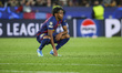 Lamine Yamal of FC Barcelona in action during the UEFA Champions League quarter-final firs...