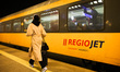 RegioJet train is seen at Krakow Glowny station in Krakow, Poland on April 9th, 2026. Priv...