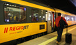 RegioJet train is seen at Krakow Glowny station in Krakow, Poland on April 9th, 2026. Priv...
