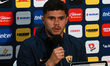Pumas UNAM footballer Alan Medina speaks during a press conference following training at t...