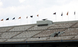 A panoramic view of the Olympic University Stadium at the end of the training and press co...