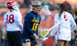 Kassidy Isaacson of the Michigan Wolverines celebrates during an NCAA women's lacrosse gam...