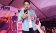 Puerto Rican singer Luis Fonsi takes a photo during a group choreography as part of the su...
