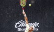 J. Ficovich returns the ball to J.A. Hernandez in the men's singles round of 16 of the ATP...