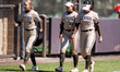 Helen Woloshyn, Peyton Sward, and Kelly Fricker of the Lehigh Mountain Hawks are present b...