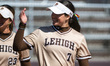 Kelly Fricker of the Lehigh Mountain Hawks is present before an NCAA softball game at Lead...