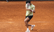 Rodrigo Pacheco returns the ball to Bor Artnak in the men's singles round of 16 of the ATP...