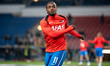 Ibrahim Sadiq warms up before the game between FC Shakhtar Donetsk and AZ Alkmaar in Krako...
